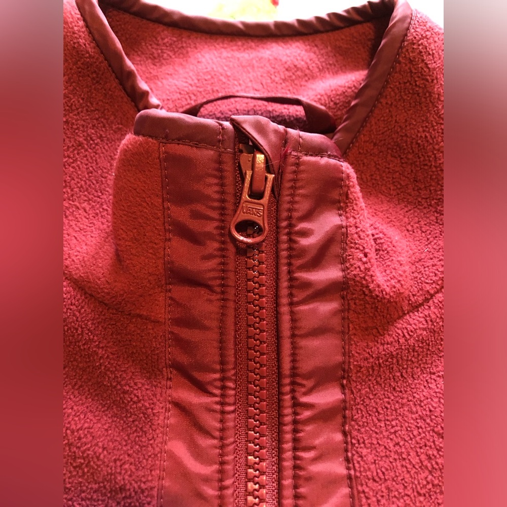 Vans Tommy Burgundy Fleece Zip Jacket - Picture 7 of 11